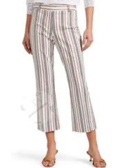 Derek Lam 10 Crosby size 2 Ivory Stripped Cropped Pants