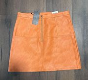 Rust Leather Skirt