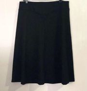 Adrienne Vittadini Studio Women Black Basic Solid Rayon Ruffle Midi Skirt 12