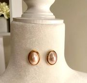 Vintage  Pink Pearl Earrings