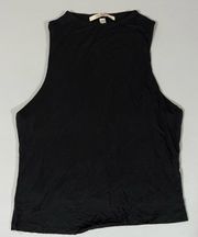 Black Solid Sleeveless Blouse Tank Top Shirt Size S 🖤