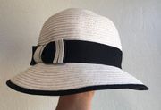 Scala Hat creamy white with Black Trim