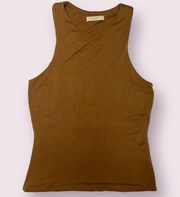 Poetry Neutral Brown High Neck Tank Top