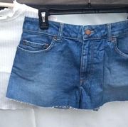 New Women’s Roxy Raw Hem High Rise Denim Shorts