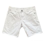 White Denim Boyfriend Shorts