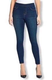 Nine West Heidi Dark Wash High Rise Pull On Skinny Jegging Crop Jeans Size 16