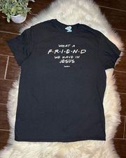 Joy & Grace “What a friend we have in Jesus” black t shirt sz XL