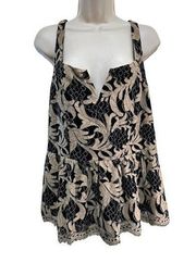 City Chic pablum sleeveless gold and black mesh lace top