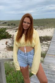 Cropped Yellow Vintage Windbreaker