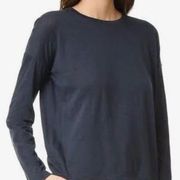 Black Drop Shoulder Crewneck Top size small