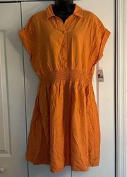 Ophelia Roe Shirt Dress Orange Women Size Large