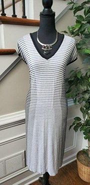 Ashley Stewart Cotton Short Sleeve Long Dress