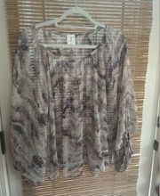 By Together Collection Women's Size Medium Sheer Tunic  Boho Lightweight Blouse