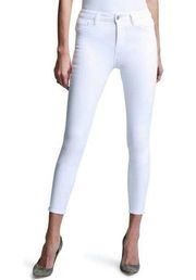 NWT L'AGENCE White Margot High Rise Skinny Jean in Blanc Coated - Size 27