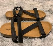 NWOT  Black Strappy Sandals