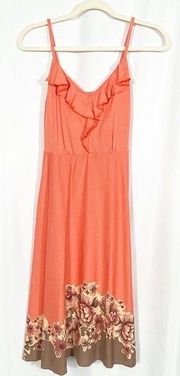 Patagonia Kamala Ruffle Tank Organic Cotton Dress: Coral Floral