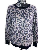 Simply Vera Leopard Sweater Cheetah Animal Print Soft Pajamas Sleep Loungewear