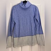 Vineyard Vines Women’s Turtleneck Sweater Blue Striped Size S Small