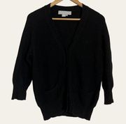 Alexander Wang Tricot Black Cashmere Cardigan Sweater Size S