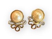 Premier Design Faux Pearl and Rhinestone Earrings