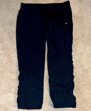 NWOT black Old Navy lightweight / side rouching, pockets & tie waistband size 2X