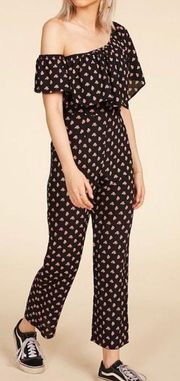 Black Floral Claire Jumpsuit Size Small