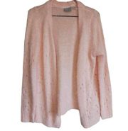 Vero Moda Stitch Fix Women's Size L Blush Pink Fuzzy Open Front Knit Cardigan