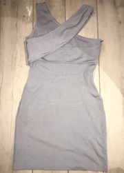 grey bodycon asymmetrical dress