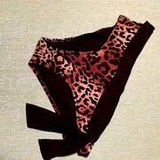 Alex Marie swimsuit bottom Leopard print with black tie side sash size 12