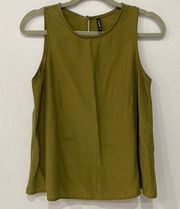 Stradivarius Women's Tank Top Size M Color Green Sleeveless Round Neck