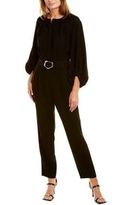 Lafayette 148 New York Ellis Bishop Sleeve Straight Leg Jumpsuit - Black