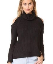 J.O.A. Cold Shoulder Black Turtleneck Sweater Size Small