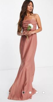 DESIGN Bridesmaid drape detail maxi dress with corset  - US size 6 (UK 10) worn once