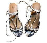 Torrid snake print wedge esperadille sandals. NWOB. Size 9W lace up cork wedge