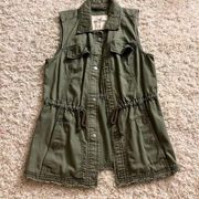 hollister olive green fall vest medium