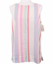 NWT  Linen Rome Stripe Sleeveless Top L