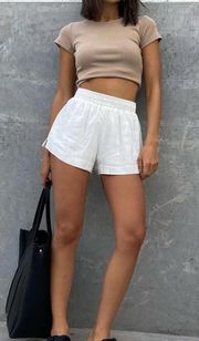 Beach Shorts In White Color Sz 6