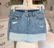 Denim Jean Skirt Distressed Western Rodeo Womens 5 True Craft