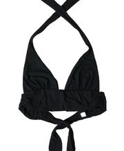 NWT Dolce & Gabbana Black Nylon Stretch Swimwear Halter Top Bikini IT 1 | XS