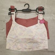 💕VINCE CAMUTO💕 Lounge Bralettes ~ Cream Floral & Solid Mauve Pink 1X NWT