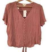 Ultra flirt dusty rose blouse size M