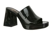 SAM & LIBBY Womens Size 6 Kaia  Platform Mule Sandal Patent Black 4” Heel New