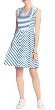 Draper James Sailor Stripe V-Neck Sleeveless Love Circle Dress Size 10