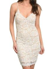 Hello Miss Lace Mini Cocktail Dress White Size Medium NWT