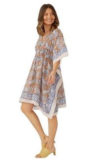 India Hicks Holicow Women's 100% Cotton Paisley Caftan Poncho Coverup One Size