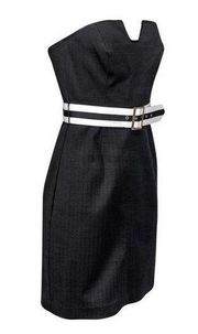 Trina Turk - Black Strapless Dress W/ Belt Sz 0 (b8.1)