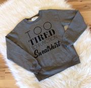 Sweatshirt Gray Long Sleeve Pullover Top Womens XS