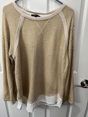 Mixed Media Size XL Long Sleeve Top