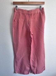 MASSIMO DUTTI | Pink Coral 100% Linen Pants Wide Leg Trousers | Size 4