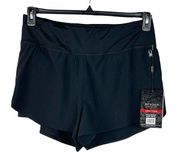 Spyder X-Large Womens Active Shorts Athleisure 2-in-1 Lined Pull-On Pocket Black